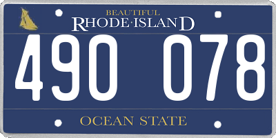 RI license plate 490078