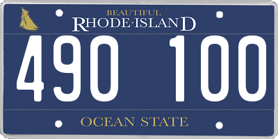 RI license plate 490100