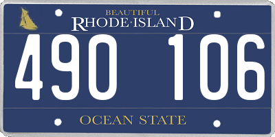 RI license plate 490106