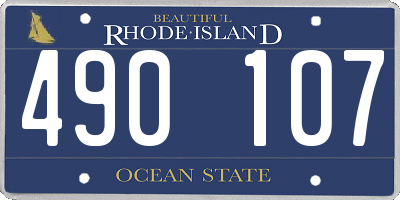 RI license plate 490107