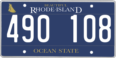 RI license plate 490108