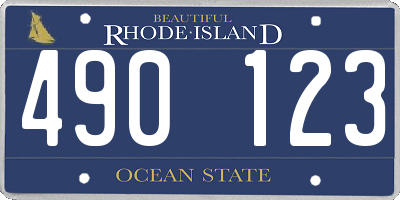 RI license plate 490123