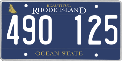 RI license plate 490125