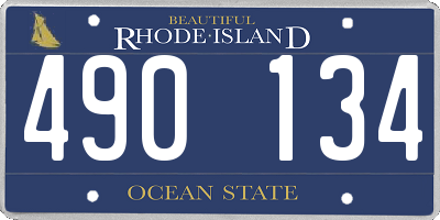 RI license plate 490134