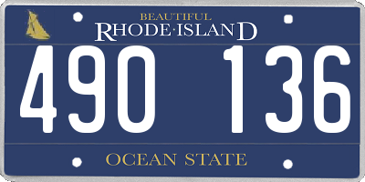 RI license plate 490136