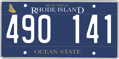RI license plate 490141