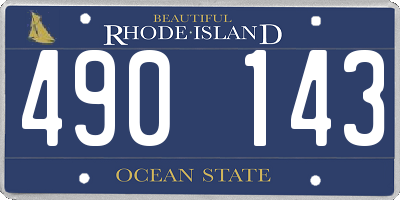RI license plate 490143