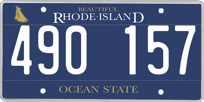 RI license plate 490157