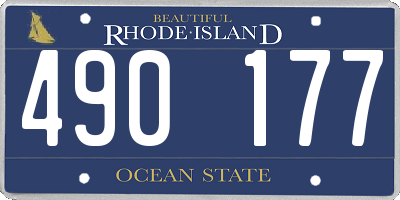 RI license plate 490177