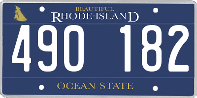 RI license plate 490182