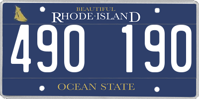 RI license plate 490190