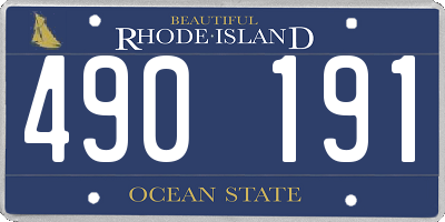RI license plate 490191