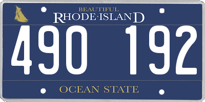 RI license plate 490192