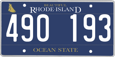 RI license plate 490193