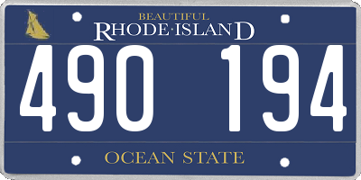 RI license plate 490194