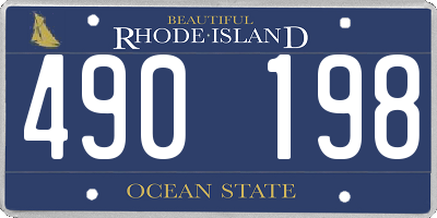 RI license plate 490198