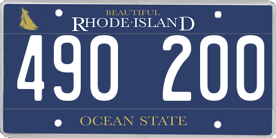 RI license plate 490200