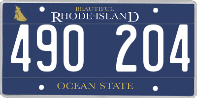 RI license plate 490204