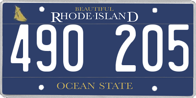 RI license plate 490205