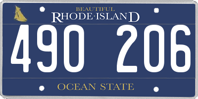 RI license plate 490206