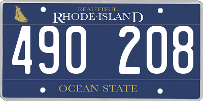 RI license plate 490208