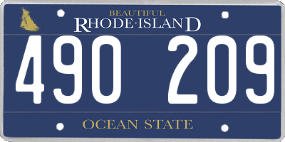 RI license plate 490209
