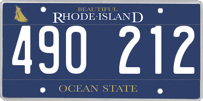 RI license plate 490212