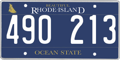 RI license plate 490213