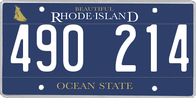 RI license plate 490214