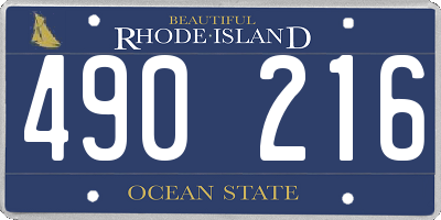 RI license plate 490216