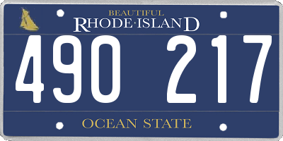 RI license plate 490217