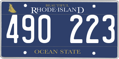 RI license plate 490223