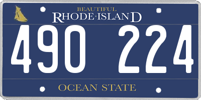 RI license plate 490224