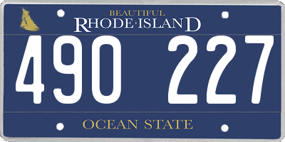 RI license plate 490227