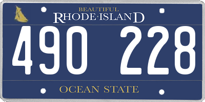 RI license plate 490228