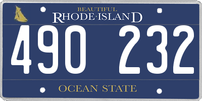 RI license plate 490232
