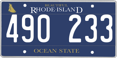 RI license plate 490233