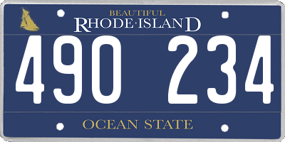RI license plate 490234