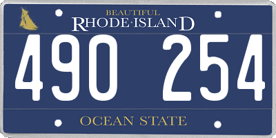 RI license plate 490254