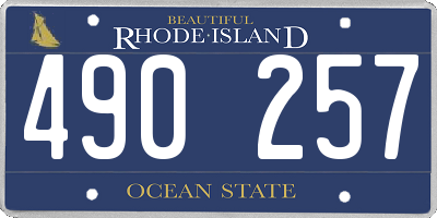 RI license plate 490257