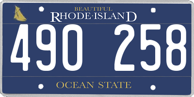 RI license plate 490258
