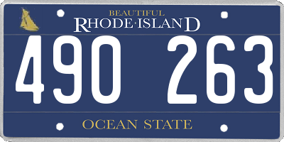 RI license plate 490263