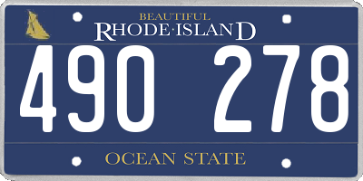 RI license plate 490278