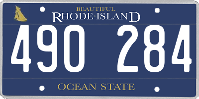RI license plate 490284