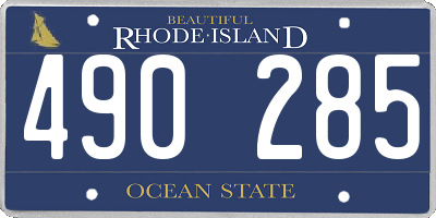 RI license plate 490285