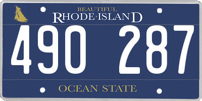 RI license plate 490287