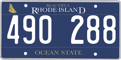 RI license plate 490288