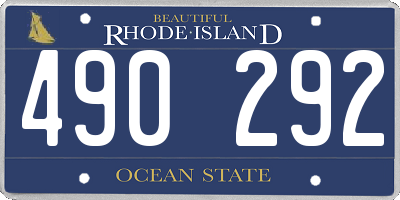 RI license plate 490292