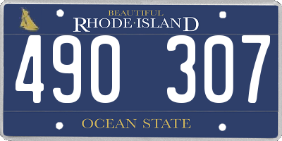 RI license plate 490307
