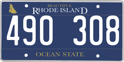 RI license plate 490308